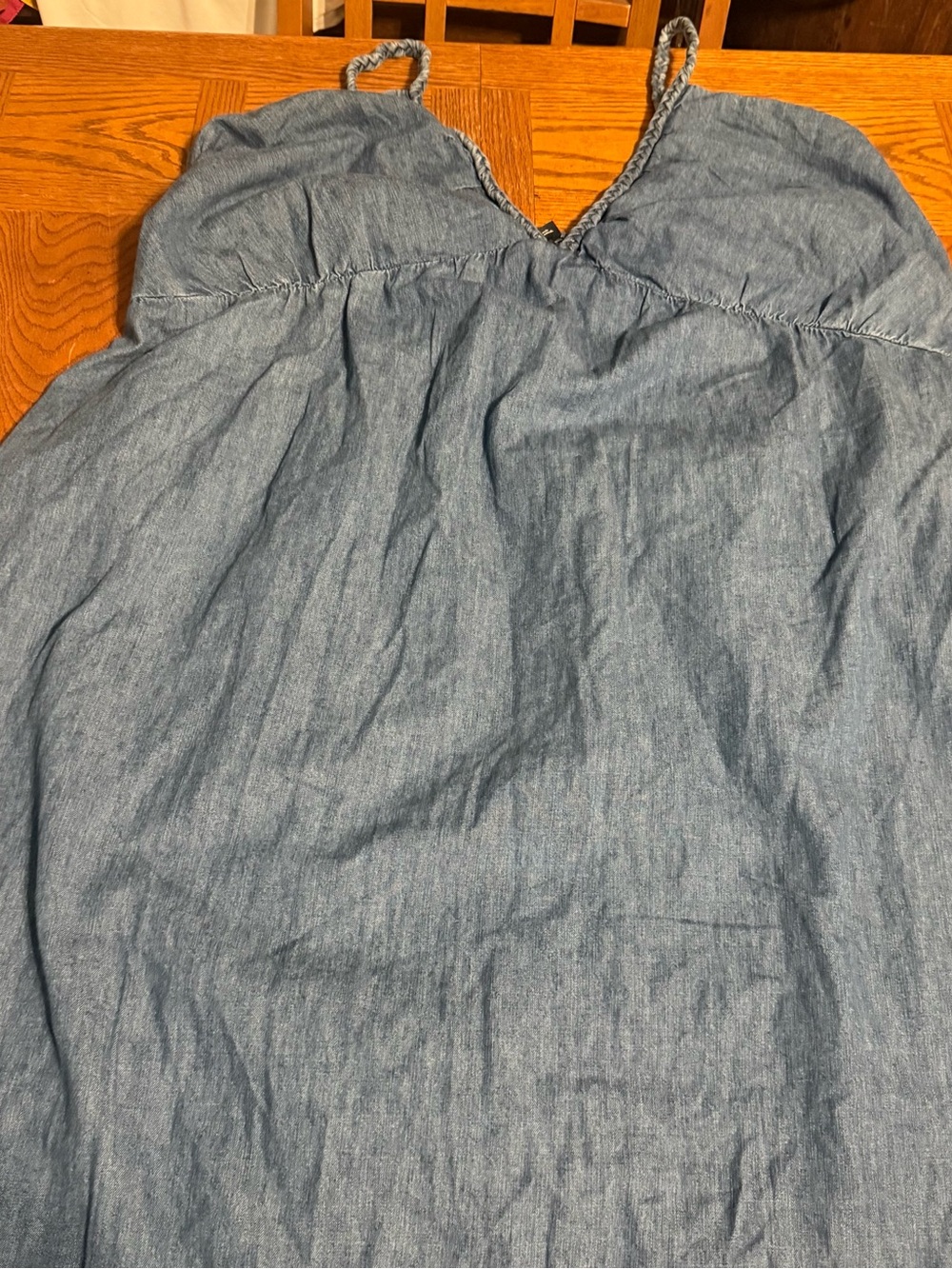 Torrid Smocked Denim Jean Cotton Maxi Dress Sz 5 - Picture 3 of 15